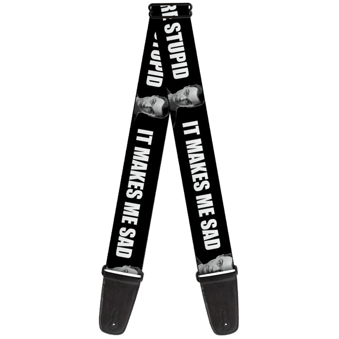 Guitar Strap - Sheldon I CRY BECAUSE OTHERS ARE STUPID THAT MAKES ME SAD Black White Guitar Straps The Big Bang Theory   