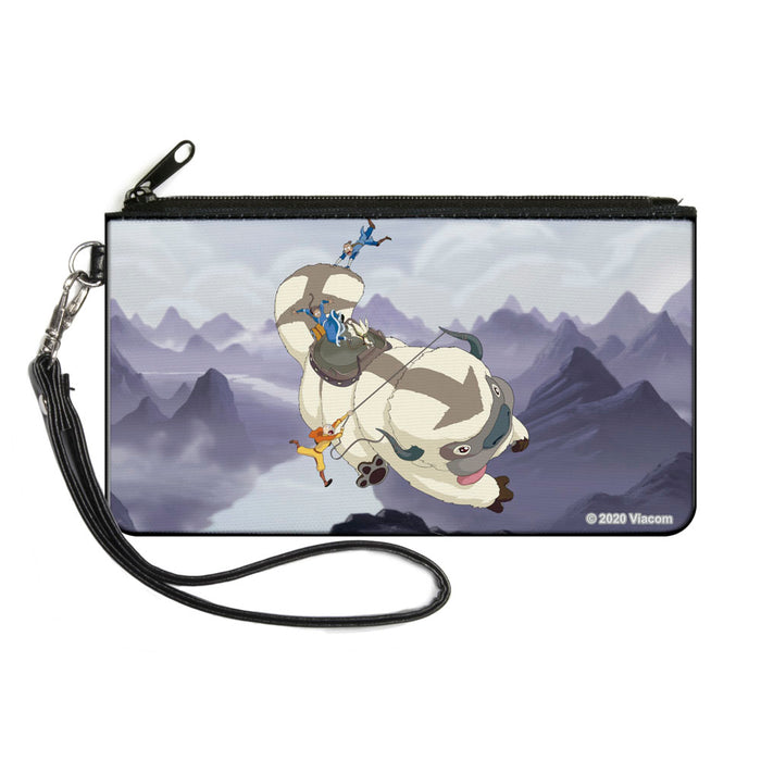 Canvas Zipper Wallet - LARGE - Avatar the Last Airbender Appa Carrying 4-Character Group Scene Over Mountains Grays Canvas Zipper Wallets Nickelodeon   