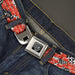 BD Wings Logo CLOSE-UP Full Color Black Silver Seatbelt Belt - Grunge Bricks Orange Webbing Seatbelt Belts Buckle-Down   