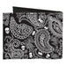 Canvas Bi-Fold Wallet - Bandana Skulls Black White Canvas Bi-Fold Wallets Buckle-Down   