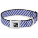 Dog Bone Seatbelt Buckle Collar - Diagonal Stripes Pastel Blues Seatbelt Buckle Collars Buckle-Down   