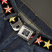 BD Wings Logo CLOSE-UP Full Color Black Silver Seatbelt Belt - Nautical Star Black/Multi Color Webbing Seatbelt Belts Buckle-Down   