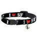 Cat Collar Breakaway - I "HEART BRIDGE" SF Black White Red Breakaway Cat Collars Buckle-Down   