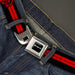 SRT Logo Full Color Black White Seatbelt Belt - Dodge Hellcat Stripe Logo Black/Red Webbing Seatbelt Belts Dodge   