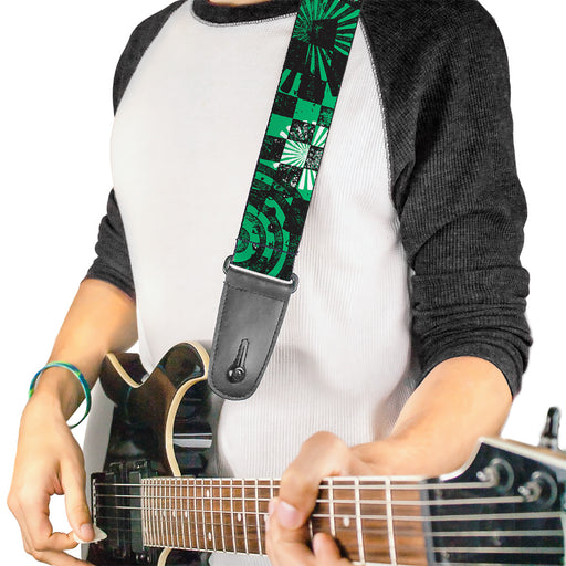 Guitar Strap - Grunge Chaos Green Guitar Straps Buckle-Down   