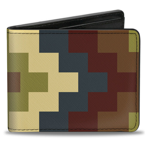 Bi-Fold Wallet - Geometric4 Tan Blue Wine Brown Olive Bi-Fold Wallets Buckle-Down   