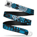 BD Wings Logo CLOSE-UP Full Color Black Silver Seatbelt Belt - Grunge Chaos Blue Webbing Seatbelt Belts Buckle-Down   