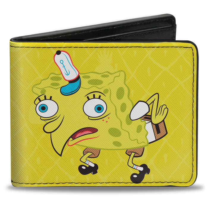 Bi-Fold Wallet - Mocking SpongeBob Pose Pineapple CLOSE-UP Yellows Bi-Fold Wallets Nickelodeon   