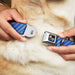 Dog Bone Seatbelt Buckle Collar - Diagonal Stripes Scribble Gray/Blue Seatbelt Buckle Collars Buckle-Down   