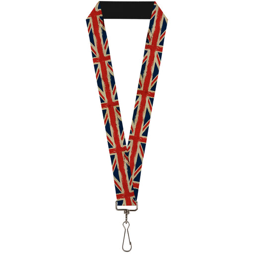 Lanyard - 1.0" - United Kingdom Flags Distressed Painting Lanyards Buckle-Down   
