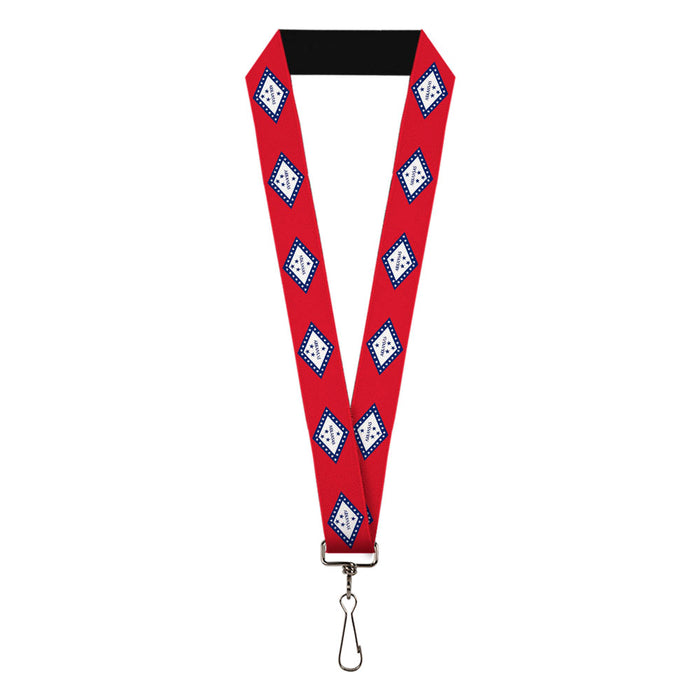 Lanyard - 1.0" - Arkansas Flag Red Blue White Lanyards Buckle-Down   