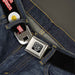 BD Wings Logo CLOSE-UP Full Color Black Silver Seatbelt Belt - Bacon & Eggs Black Webbing Seatbelt Belts Buckle-Down   