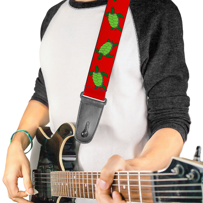 Guitar Strap - Sea Turtles Red Green Guitar Straps Buckle-Down   