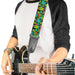 Guitar Strap - Owls w Outline Black Multi Neon Guitar Straps Buckle-Down   