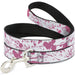 Dog Leash - Splatter White/Pink Dog Leashes Buckle-Down   
