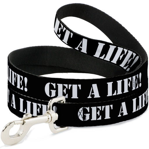 Dog Leash - GET A LIFE! Black/White Dog Leashes Buckle-Down   