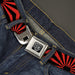 BD Wings Logo CLOSE-UP Full Color Black Silver Seatbelt Belt - Rising Sun Red/Black Webbing Seatbelt Belts Buckle-Down   