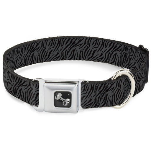 Dog Bone Seatbelt Buckle Collar - Zebra 2 Black/Gray Seatbelt Buckle Collars Buckle-Down   