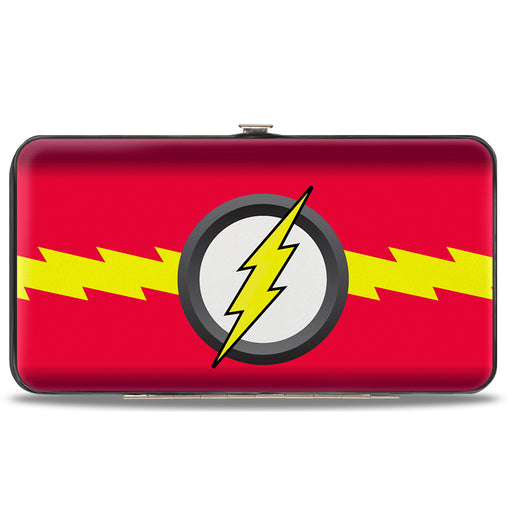 Hinged Wallet - The Flash Icon Bolt Stripe Reds Yellow Gray White Hinged Wallets DC Comics   