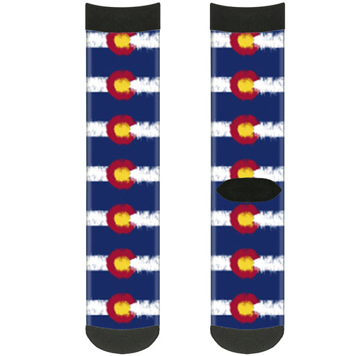 Sock Pair - Polyester - Colorado Flags2 Repeat Weathered - CREW Socks Buckle-Down   
