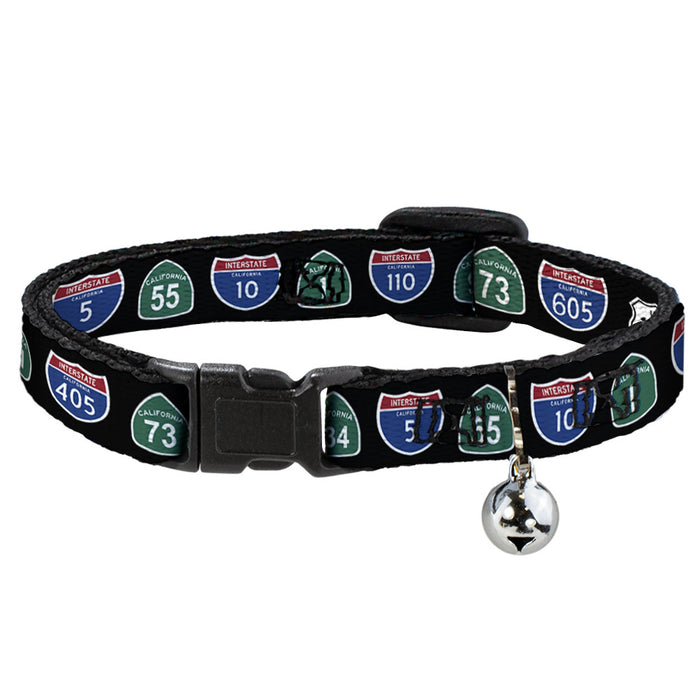 Cat Collar Breakaway - California Highway Signs Black Breakaway Cat Collars Buckle-Down   