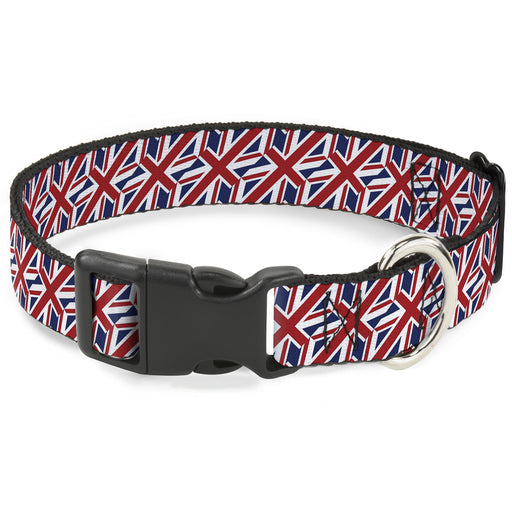 Plastic Clip Collar - United Kingdom Flags Diagonal Plastic Clip Collars Buckle-Down   