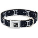 Dog Bone Seatbelt Buckle Collar - Zodiac Gemini Symbol/Constellations Black/White Seatbelt Buckle Collars Buckle-Down   