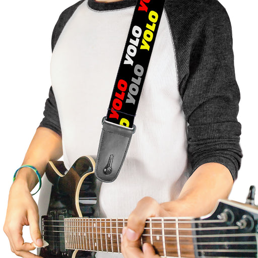 Guitar Strap - YOLO2 Black Red White Gray Yellow Guitar Straps Buckle-Down   