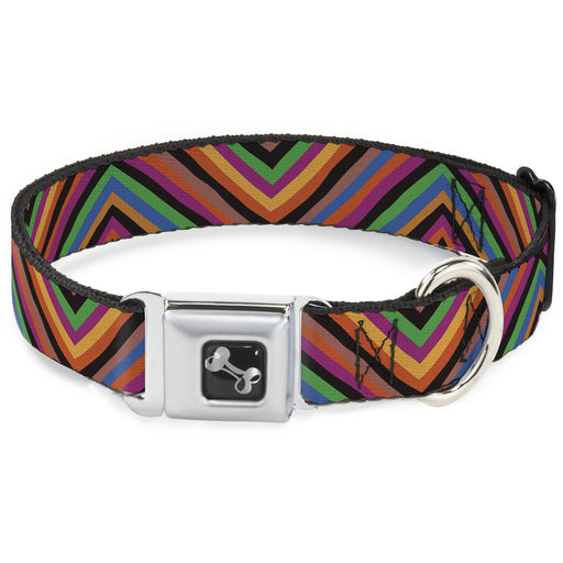 Dog Bone Seatbelt Buckle Collar - Diamond Freehand Multi Color Seatbelt Buckle Collars Buckle-Down   