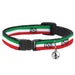 Cat Collar Breakaway - Stripes Green White Red Breakaway Cat Collars Buckle-Down   