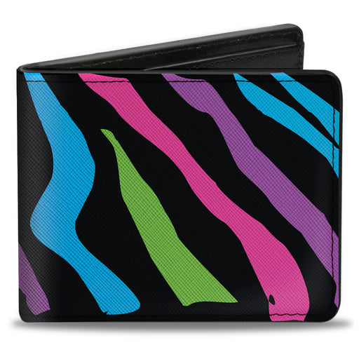 Bi-Fold Wallet - Zebra Black Blue Green Pink Purple Bi-Fold Wallets Buckle-Down   