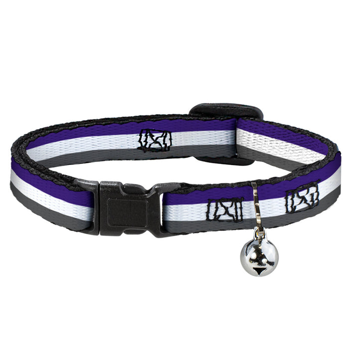 Cat Collar Breakaway - Stripes Purple White Gray Breakaway Cat Collars Buckle-Down   