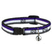 Cat Collar Breakaway - Stripes Purple White Gray Breakaway Cat Collars Buckle-Down   