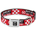 SHELBY Tiffany Split Full Color Black/White Seatbelt Buckle Collar - SHELBY 60th ANNIVERSARY Checker Red/Black/White Seatbelt Buckle Collars Carroll Shelby   