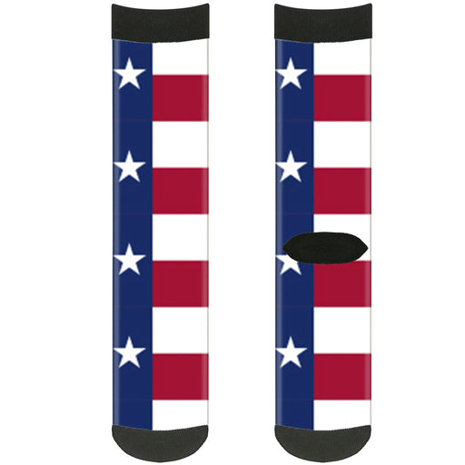 Sock Pair - Polyester - Texas Flag Continuous Repeat - CREW Socks Buckle-Down   