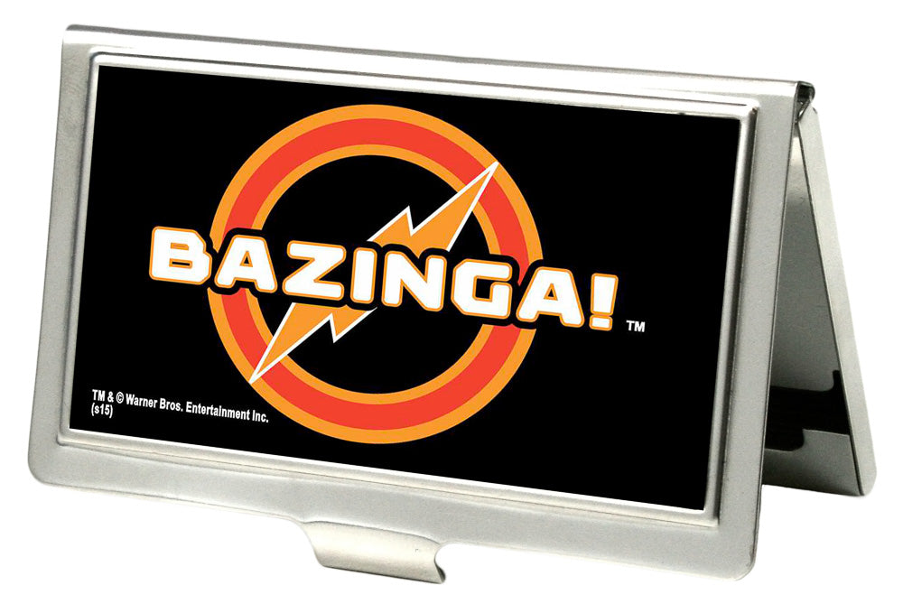 Business Card Holder - SMALL - BAZINGA! Logo FCG Black Business Card Holders The Big Bang Theory   