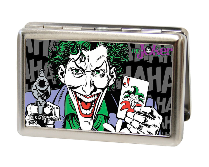 Business Card Holder - LARGE - Joker Gun and Cards FCG Metal ID Cases DC Comics   