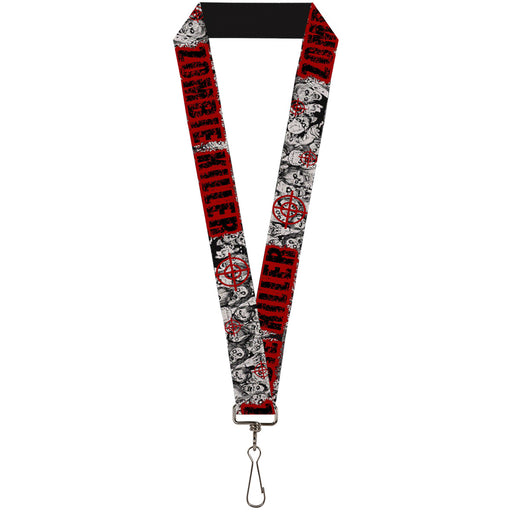 Lanyard - 1.0" - ZOMBIE KILLER w Stacked Zombies Sketch Lanyards Buckle-Down   