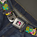 Mini Minnie Mouse Face CLOSE-UP Full Color Black Seatbelt Belt - Mini Minnie Fashion Poses/Polka Dot Black/White/Multi Color Webbing Seatbelt Belts Disney   