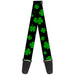 Guitar Strap - St Pat's Clovers Scattered2 Black Green Guitar Straps Buckle-Down   