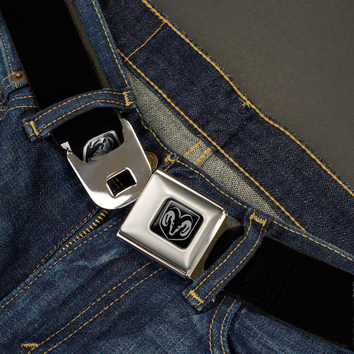 Ram Seatbelt Belt - Ram Black/Silver Logo REPEAT Webbing Seatbelt Belts Ram   