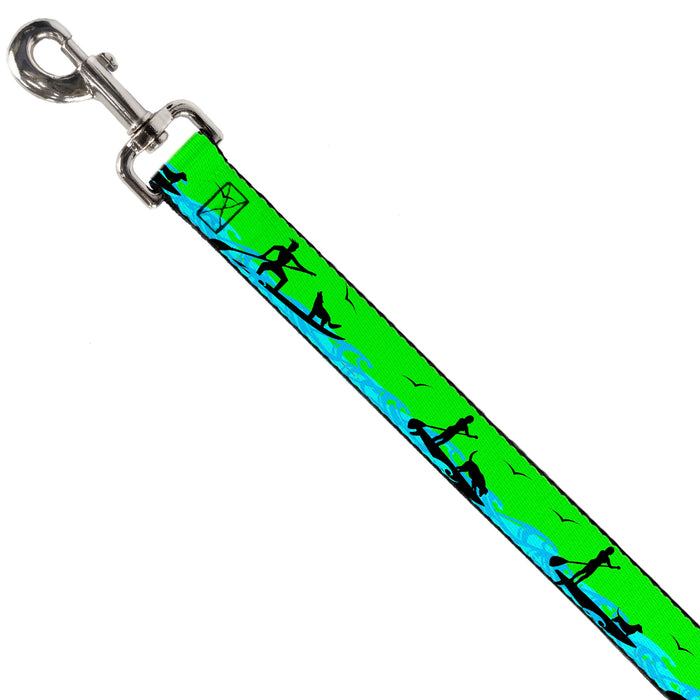 Dog Leash - SUP w/Dog Neon Green/Blues/Black Dog Leashes Buckle-Down   