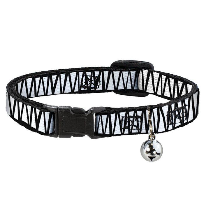 Cat Collar Breakaway - Zig Zag Doodle Black White Breakaway Cat Collars Buckle-Down   