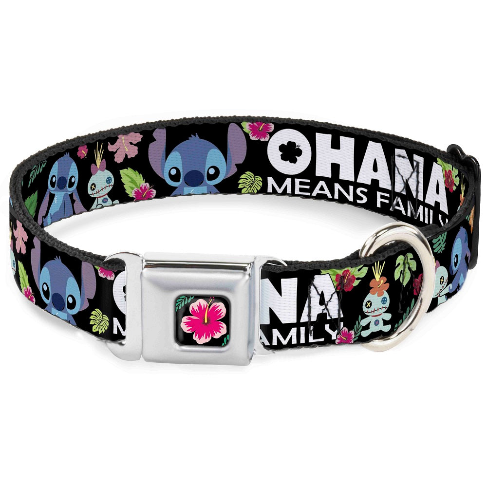 Lilo And Stitch Hibiscus Flower Full Color Black Pink Seatbelt Buckle Co