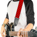 Guitar Strap - Mustache Monogram Black Red Guitar Straps Buckle-Down   