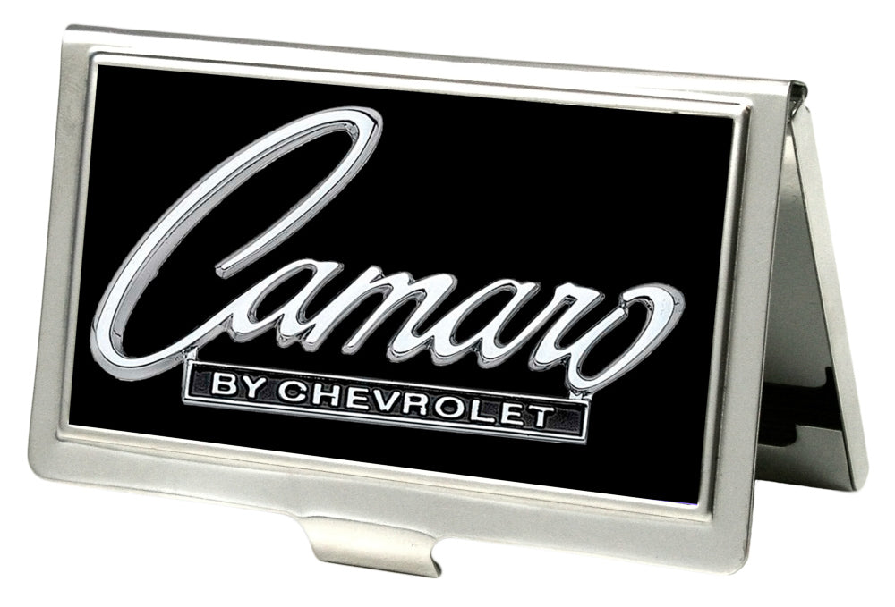 Business Card Holder - SMALL - 1969 CAMARO BY CHEVROLET Emblem FCG Black Silver Business Card Holders GM General Motors   