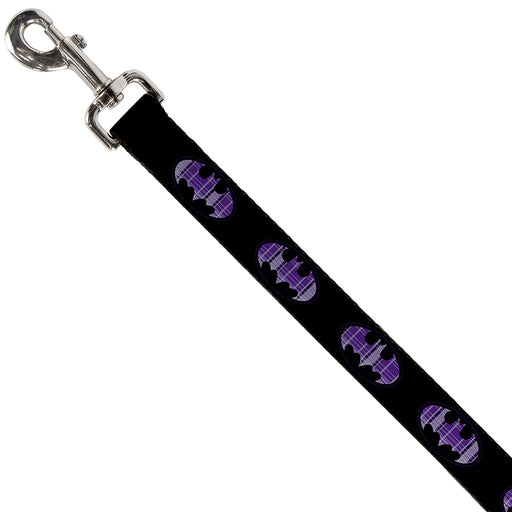Dog Leash - Batman Signal Black/Purple Plaid Dog Leashes DC Comics   