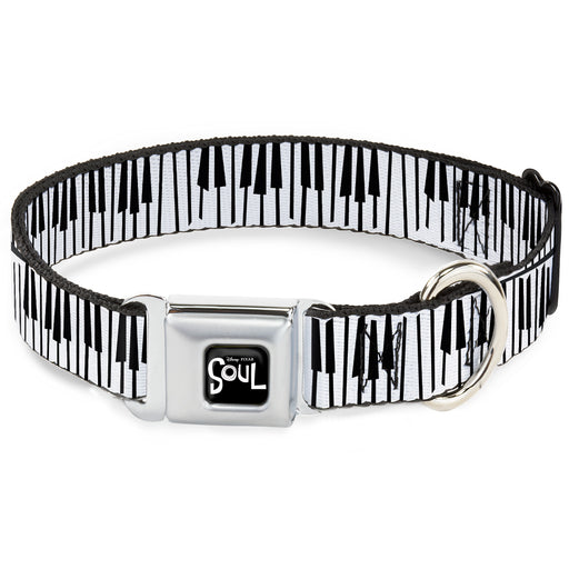 SOUL Text Logo Full Color Black/White Seatbelt Buckle Collar - Soul Piano Keys White/Black Seatbelt Buckle Collars Disney   
