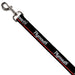 Dog Leash - PLYMOUTH Text/Stripe Black/White/Gray/Red Dog Leashes Dodge   