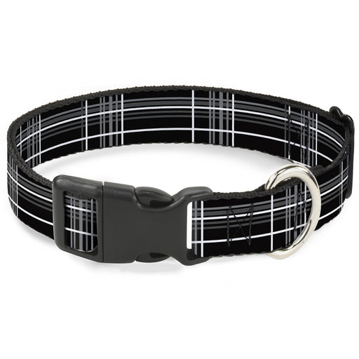 Plastic Clip Collar - Plaid Black/Gray Plastic Clip Collars Buckle-Down   